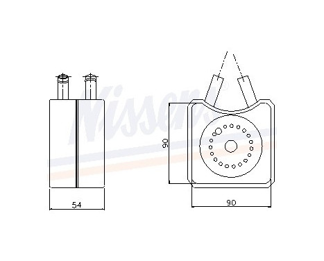 Oil Cooler, engine oil 90608 Nissens