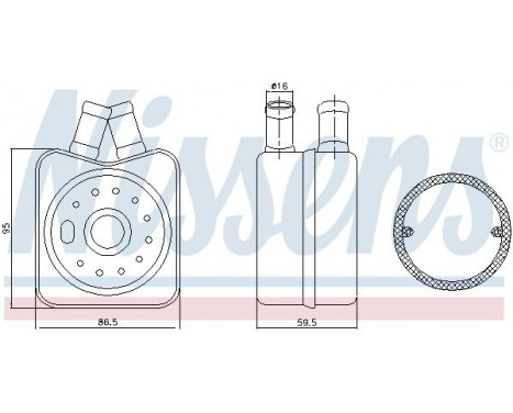 Oil Cooler, engine oil 90608 Nissens, Image 2