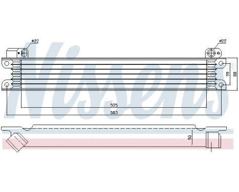 Oil Cooler, engine oil 90615 Nissens, Image 2