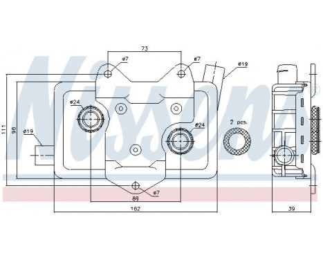 Oil Cooler, engine oil 90618 Nissens, Image 2