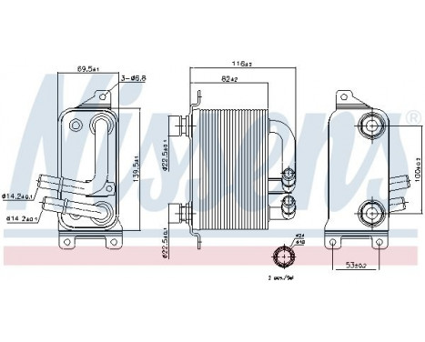 Oil Cooler, engine oil 90621 Nissens, Image 2