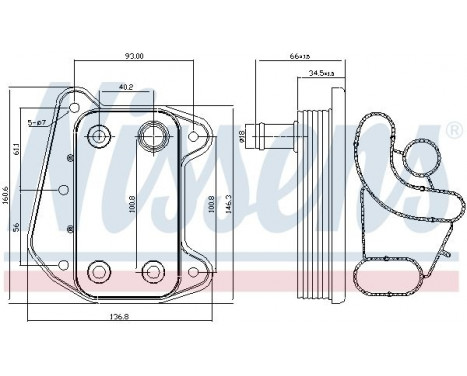 Oil Cooler, engine oil 90622 Nissens, Image 2