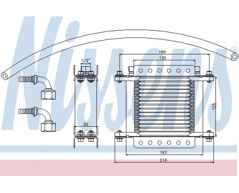 Oil Cooler, engine oil 90634 Nissens