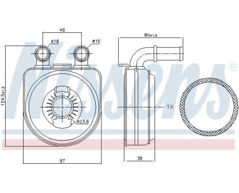 Oil Cooler, engine oil 90650 Nissens, Image 2