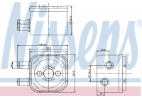 Oil Cooler, engine oil 90652 Nissens