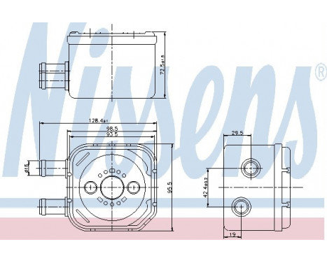 Oil Cooler, engine oil 90652 Nissens