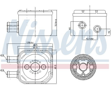 Oil Cooler, engine oil 90652 Nissens, Image 2