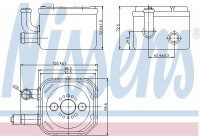 Oil Cooler, engine oil 90654 Nissens