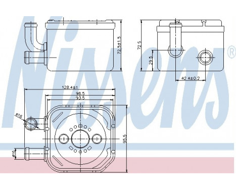 Oil Cooler, engine oil 90654 Nissens