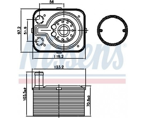 Oil Cooler, engine oil 90655 Nissens, Image 2