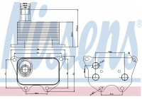 Oil Cooler, engine oil 90659 Nissens