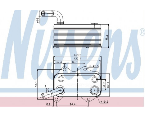 Oil Cooler, engine oil 90660 Nissens