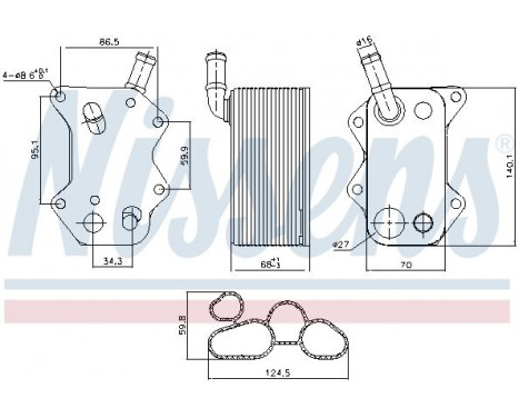 Oil Cooler, engine oil 90660 Nissens, Image 2