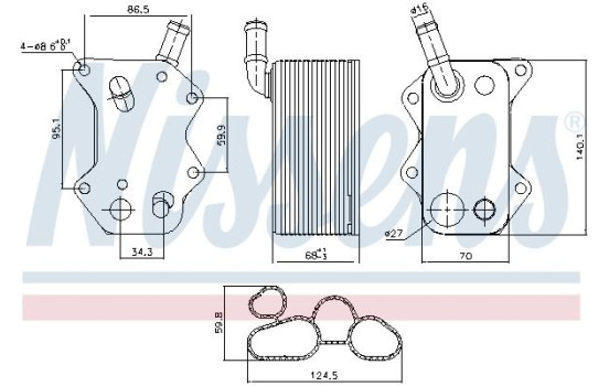 Oil Cooler, engine oil 90660 Nissens, Image 2