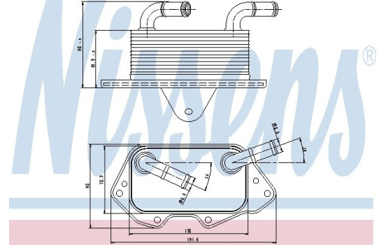 Oil Cooler, engine oil 90662 Nissens
