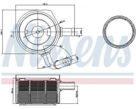 Oil Cooler, engine oil 90669 Nissens, Image 2