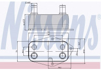 Oil Cooler, engine oil 90675 Nissens