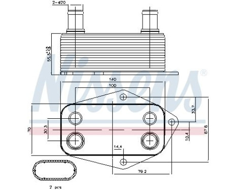 Oil Cooler, engine oil 90675 Nissens, Image 2