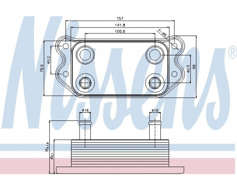 Oil Cooler, engine oil 90676 Nissens
