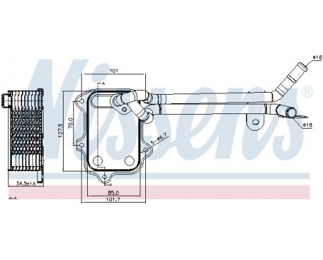 Oil Cooler, engine oil 90679 Nissens, Image 2