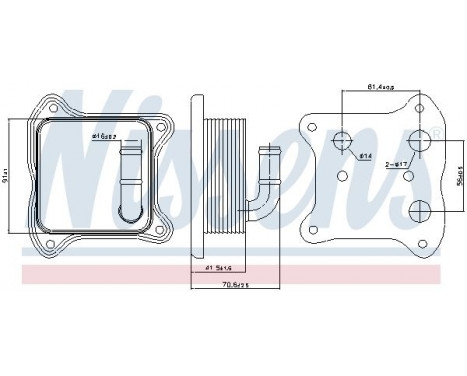 Oil Cooler, engine oil 90680 Nissens