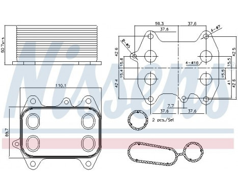 Oil Cooler, engine oil 90681 Nissens, Image 2