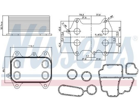 Oil Cooler, engine oil 90681 Nissens, Image 7