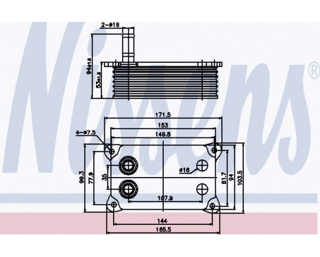 Oil Cooler, engine oil 90683 Nissens