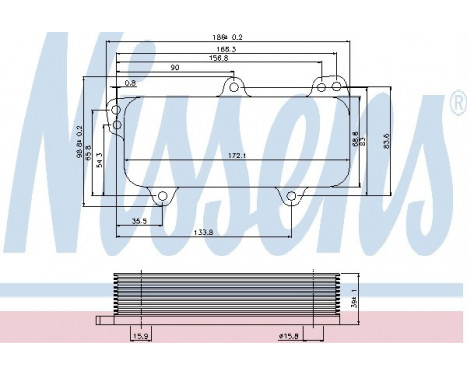 Oil Cooler, engine oil 90684 Nissens