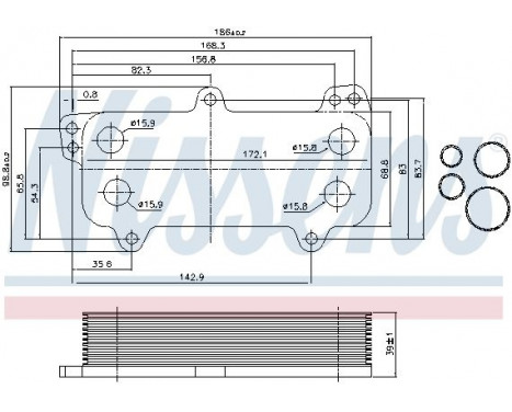 Oil Cooler, engine oil 90684 Nissens, Image 2