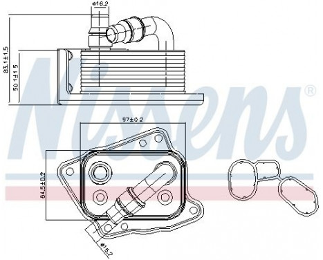 Oil Cooler, engine oil 90688 Nissens, Image 2