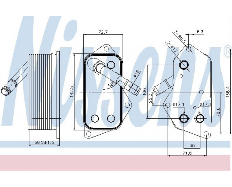 Oil Cooler, engine oil 90689 Nissens