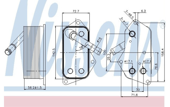 Oil Cooler, engine oil 90689 Nissens