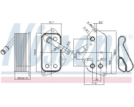 Oil Cooler, engine oil 90689 Nissens, Image 2