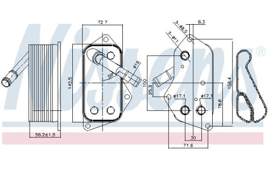 Oil Cooler, engine oil 90689 Nissens, Image 2