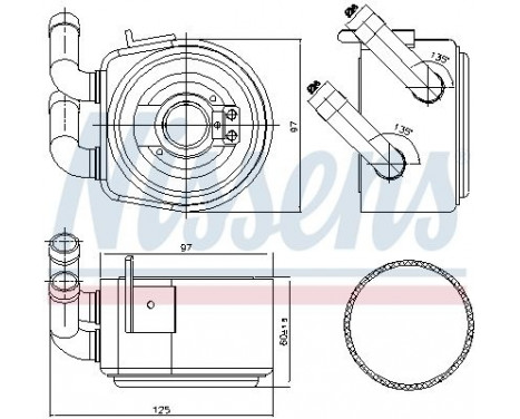 Oil Cooler, engine oil 90695 Nissens, Image 2