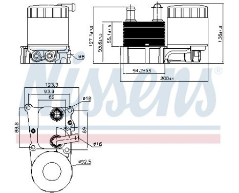 Oil Cooler, engine oil 90696 Nissens, Image 2