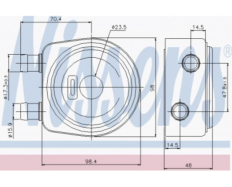 Oil Cooler, engine oil 90697 Nissens