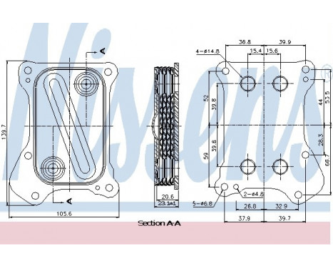 Oil Cooler, engine oil 90700 Nissens