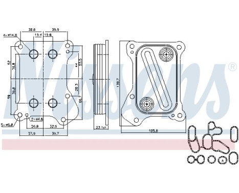 Oil Cooler, engine oil 90700 Nissens, Image 9