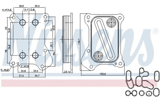 Oil Cooler, engine oil 90700 Nissens, Image 9