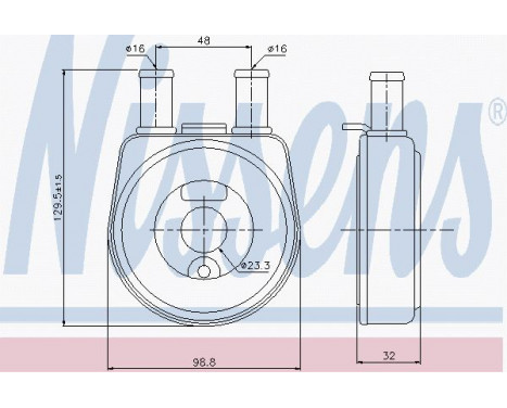 Oil Cooler, engine oil 90704 Nissens