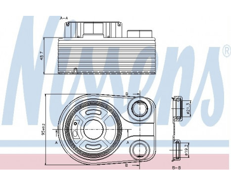 Oil Cooler, engine oil 90705 Nissens