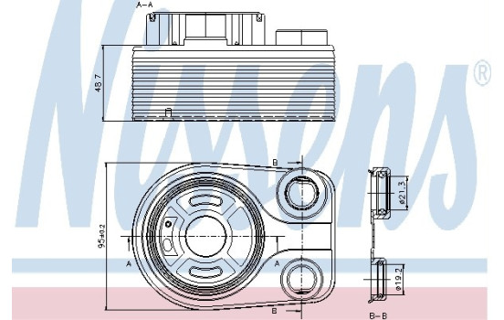 Oil Cooler, engine oil 90705 Nissens