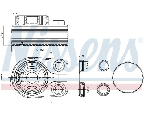 Oil Cooler, engine oil 90705 Nissens, Image 2