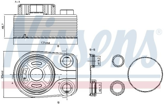 Oil Cooler, engine oil 90705 Nissens, Image 2