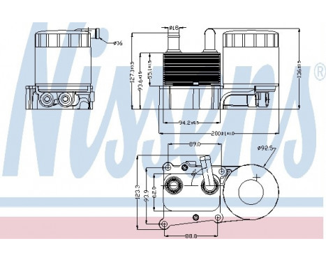 Oil Cooler, engine oil 90706 Nissens