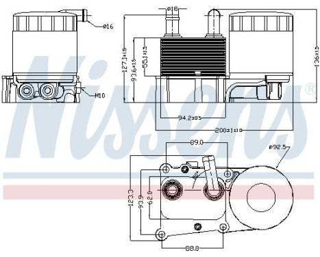 Oil Cooler, engine oil 90706 Nissens, Image 2