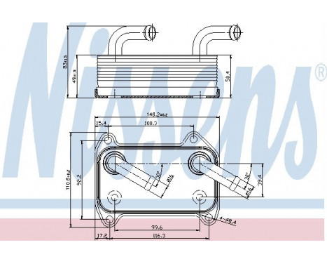 Oil Cooler, engine oil 90707 Nissens