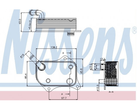 Oil Cooler, engine oil 90711 Nissens